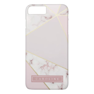Moderne Rosy Gold Marble-telefoontas iPhone 8/7 Plus Hoesje