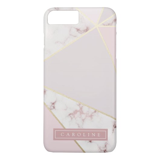Moderne Rosy Gold Marble-telefoontas Case-Mate iPhone Case (Achterkant)