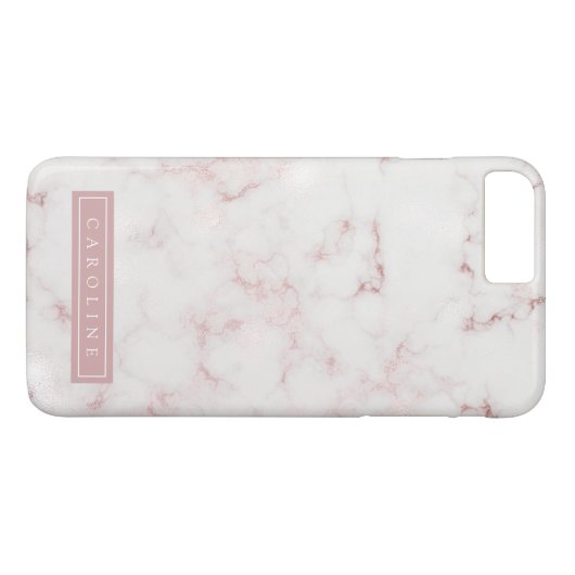 Moderne Rosy Gold Marble-telefoontas Case-Mate iPhone Case (Achterkant (Horizontaal))