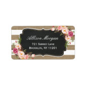 Moderne rotsburpes Floral Etiket (Voorkant)