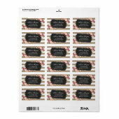 Moderne rotsburpes Floral Etiket (Full Sheet)