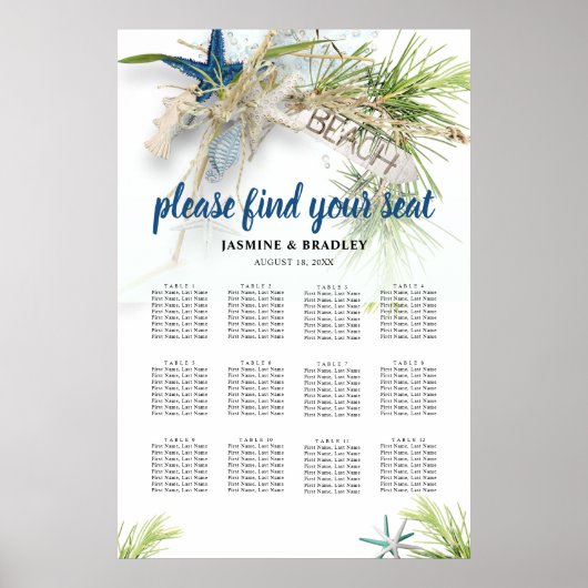 Moderne routinematige tropische tabel poster (Voorkant)