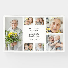 Moderne rouwdienst/herdenkingsdienst met 7 foto's spandoek