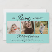 Moderne rouwfoto collage met 3 foto's aankondiging (Voorkant)