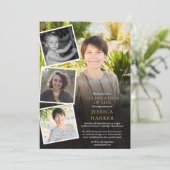 Moderne rouwfoto collage viering van het leven kaart (Staand voorkant)