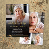 Moderne rouwfoto-collage viering van het leven kaart