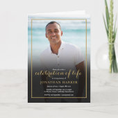 Moderne rouwfoto Gouden levensviering (Voorkant)