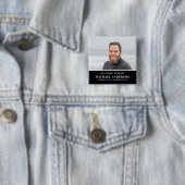 Moderne rouwfoto-herinnering vierkante button 5,1 cm (In situ)