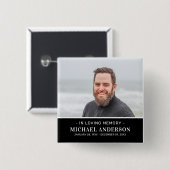 Moderne rouwfoto-herinnering vierkante button 5,1 cm (Voorkant /achterkant)