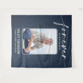 Moderne rouwherdenking viering foto banner wandkleed (Voorkant (horizontaal))