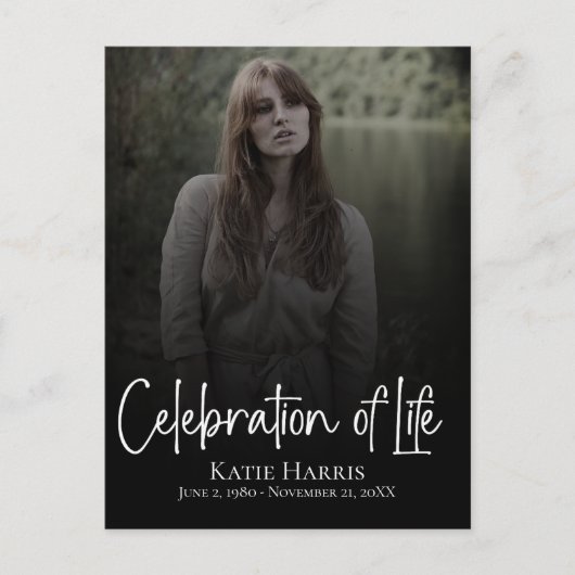 Moderne rouwscript Viering van het leven  Briefkaart (Voorkant)