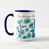Moderne ROYAL BLUE Bloemen PERSONALISEREN Mok (Links)