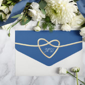 Moderne Royal Blue Bruiloft All In One Uitnodiging