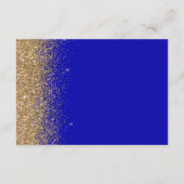 Moderne Royal Blue Gold Glitter bruiloft details Informatiekaartje (Achterkant)