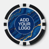 Moderne Royal Blue Goud Marmer Collectie Poker Chips (Voorkant)