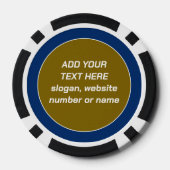 Moderne Royal Blue Goud Marmer Collectie Poker Chips (Achterkant)