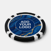 Moderne Royal Blue Goud Marmer Collectie Poker Chips (Enkel)