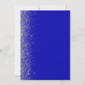 Moderne Royal Blue Zilveren Glitter Edge Bruiloft Kaart (Achterkant)