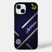 Moderne Royal Caribbean Cruise Blauw Wit Tekst Case-Mate iPhone Case (Achterkant)
