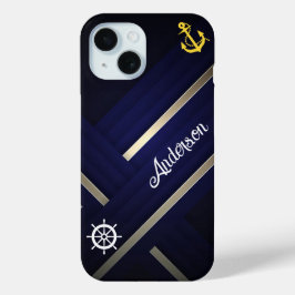 Moderne Royal Caribbean Cruise Blauw Wit Tekst iPhone 15 Case