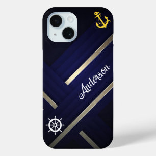Moderne Royal Caribbean Cruise Blauw Wit Tekst iPhone 15 Case