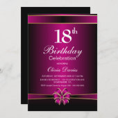 Moderne roze 18e verjaardag kaart (Voorkant / Achterkant)