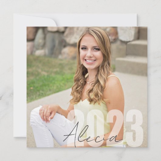 Moderne roze 2023 Fotogradatiepartij Uitnodiging (Voorkant)