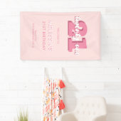 Moderne roze 21ste verjaardag spandoek (Insitu)