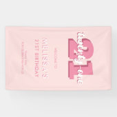 Moderne roze 21ste verjaardag spandoek (Horizontaal)