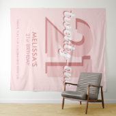 Moderne roze 21ste verjaardag wandkleed (In Situ (horizontaal))