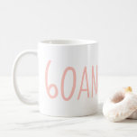 Moderne roze 60 en Sassy 60th Birthday Gift Koffiemok<br><div class="desc">Modern 60 en Sassy 60th Birthday mok met stijlvolle typografie in pastelroze. Exclusief voor u ontworpen door Happy Dolphin Studio. Neem contact met ons op via happydolphinstudio@outlook.com als je hulp of overeenkomende producten nodig hebt. We helpen je graag met onze prachtig ontworpen Birthday-cadeautjes om je 60ste verjaardag te vieren!</div>