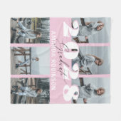 Moderne Roze 6 Foto Afstuderen Fleece Deken (Voorkant (Horizontaal))