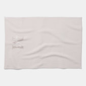 Moderne Roze Aangepaste Familienaam Monogram Theedoek (Horizontaal)