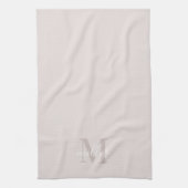 Moderne Roze Aangepaste Familienaam Monogram Theedoek (Verticaal)