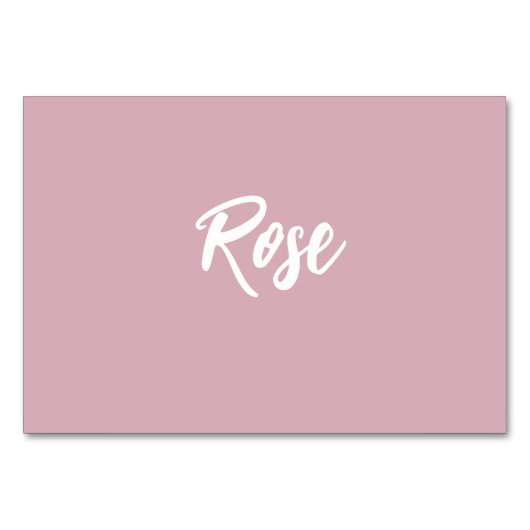 Moderne Roze Aangepaste Floral Weddenschappen Tabe Kaart (Voorkant)
