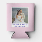 Moderne Roze Aangepaste Trouwfoto Persoonlijk Blikjeskoeler (Voorkant)