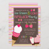 Moderne roze aardbeien en ijskreeft kaart (Voorkant / Achterkant)