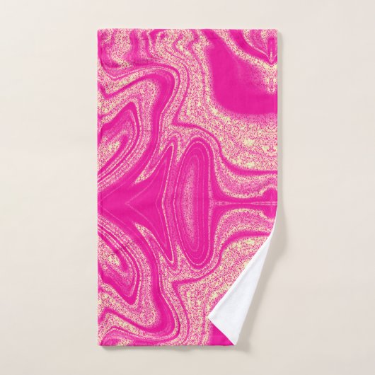 Moderne, roze, abstract marmer patroon bad handdoek (Handdoek)