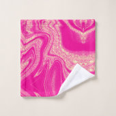 Moderne, roze, abstract marmer patroon bad handdoek (Wasdoekje)