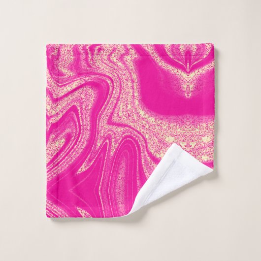 Moderne, roze, abstract marmer patroon bad handdoek (Wasdoekje)
