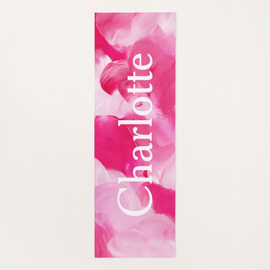 Moderne Roze Abstracte Borstellijn Aangepaste naam Yogamat (Achterkant)