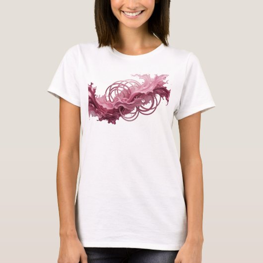 Moderne Roze ABSTRACTE KUNST Statement T-shirt (Voorkant)