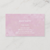 Moderne roze Abstracte patroonhaarlijst Visitekaartje (Achterkant)