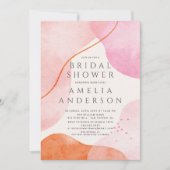 Moderne roze Abstracte vormen Vrijgezellenfeest Kaart (Voorkant)