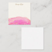 Moderne roze Abstracte Waterverf Bedankt voor je o Notitiekaartje (Voorkant / Achterkant)