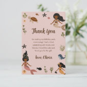 Moderne Roze Afro-Amerikaanse Verjaardag Bedankkaart (Staand voorkant)