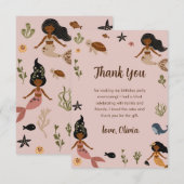 Moderne Roze Afro-Amerikaanse Verjaardag Bedankkaart (Voorkant / Achterkant)