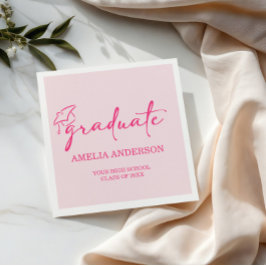 Moderne Roze Afstudeerklas van 2026 Servet