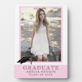 Moderne roze Afstuderen Afstuderen Foto Fotoplaat (voorkant)