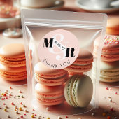 Moderne Roze Ampersand Monogram Huwelijk Bedankt Ronde Sticker